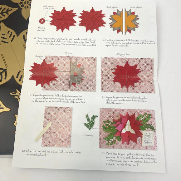 Anna Griffin Poinsettia Pop Up Dies Large Magnetic Mat AG-1003H Christmas Flower - Picture 9 of 9